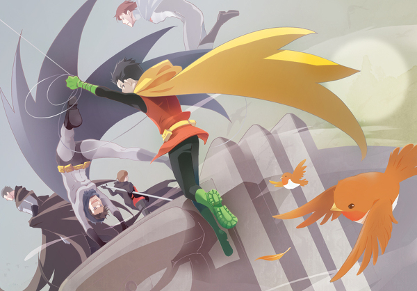batman+bruce wayne+damian wayne+dick grayson+jason todd+nightwing+red hood (dc)+red robin+robin (dc)+tim drake