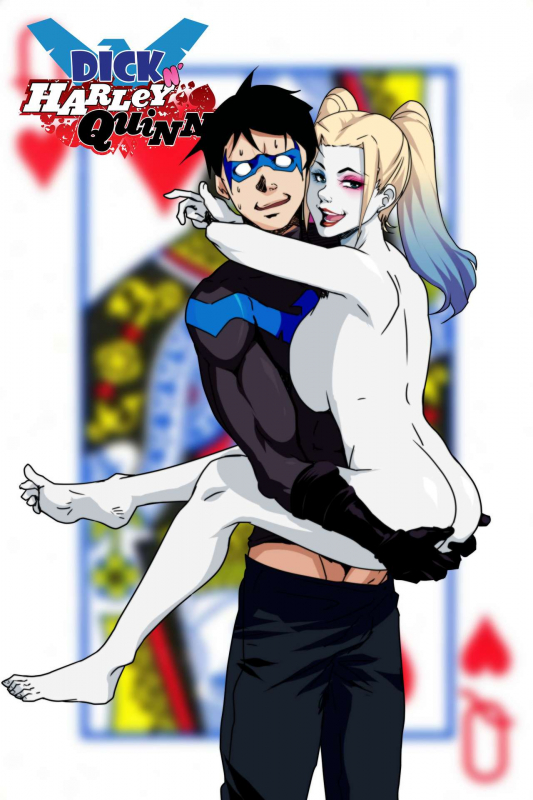 dick grayson+harley quinn+nightwing