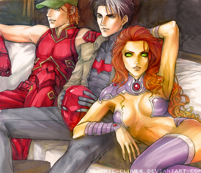 jason todd+red hood (dc)+roy harper+starfire