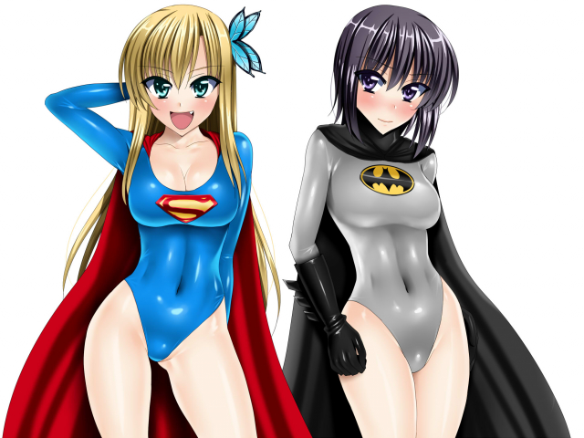 batgirl+batman+kashiwazaki sena+mikazuki yozora+supergirl+superman+superwoman