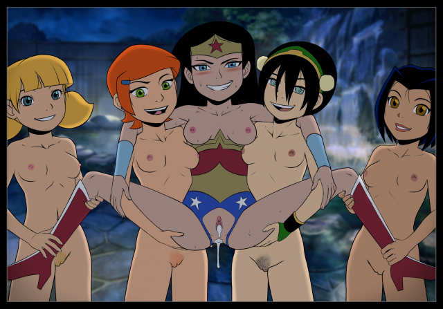 diana prince+gwen tennyson+jade chan+penny gadget+toph bei fong+wonder woman