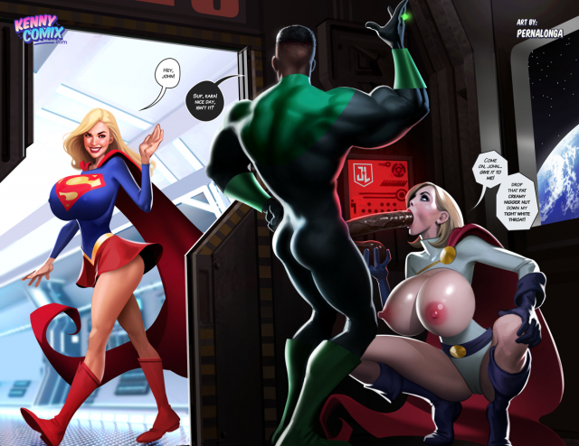 green lantern+john stewart+kara zor-el+karen starr+power girl+supergirl