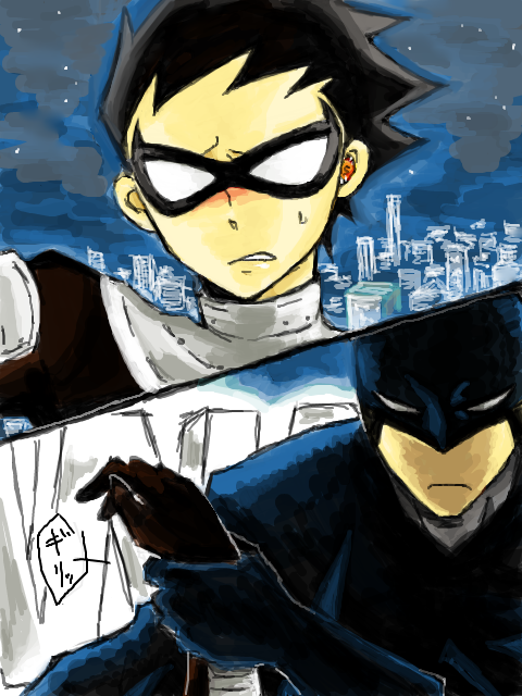 batman+bruce wayne+dick grayson