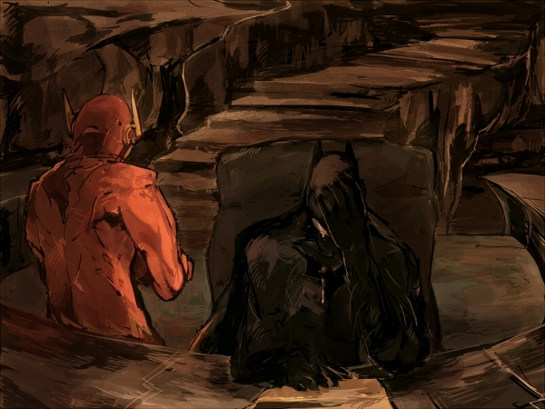 barry allen+batman+bruce wayne+the flash