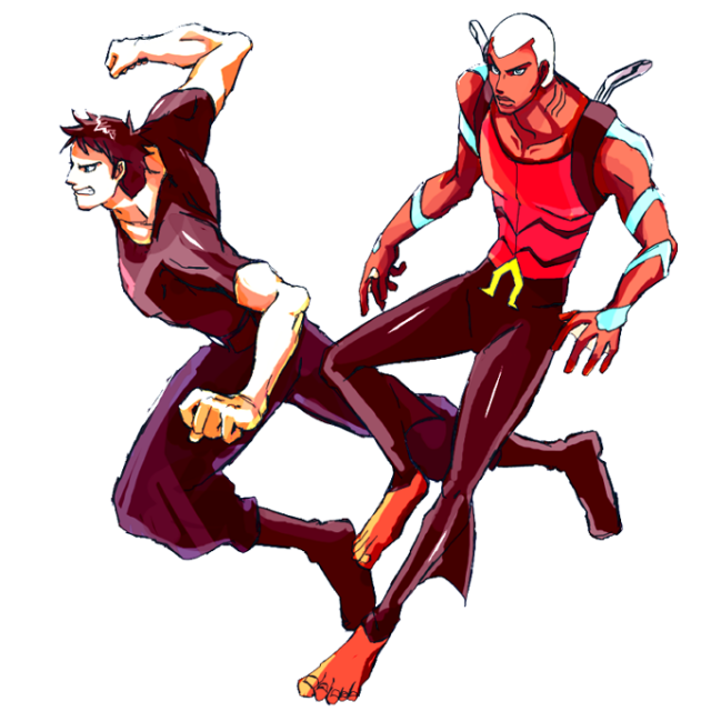 aqua lad+kaldur'ahm+superboy