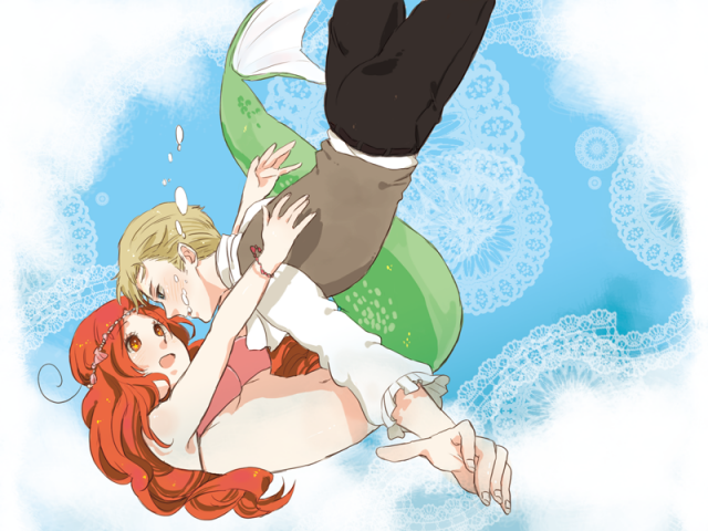 ariel (disney)+germany (hetalia)+northern italy (hetalia)