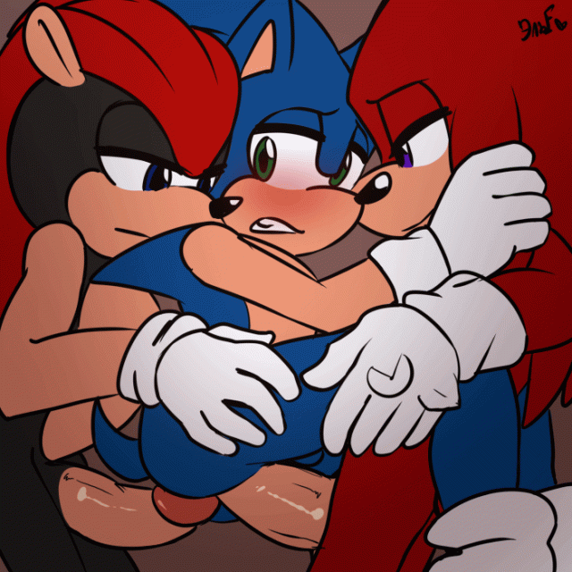 knuckles the echidna+mighty the armadillo+sonic the hedgehog