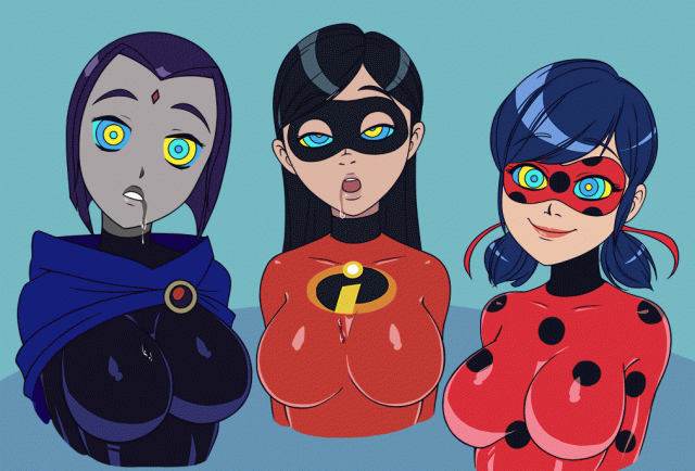 ladybug (character)+marinette cheng+raven+violet parr