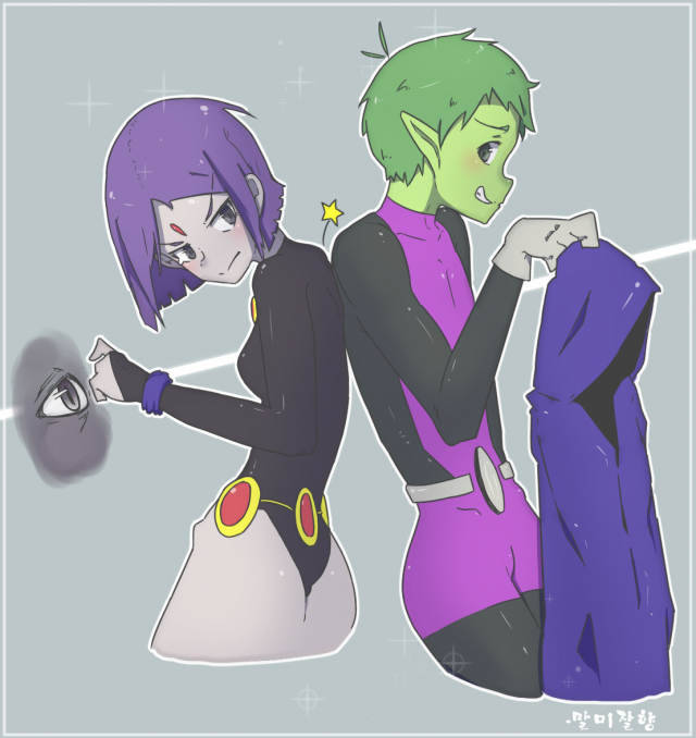 beast boy (dc)+raven (dc)