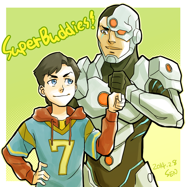 billy batson+cyborg (dc)+victor stone