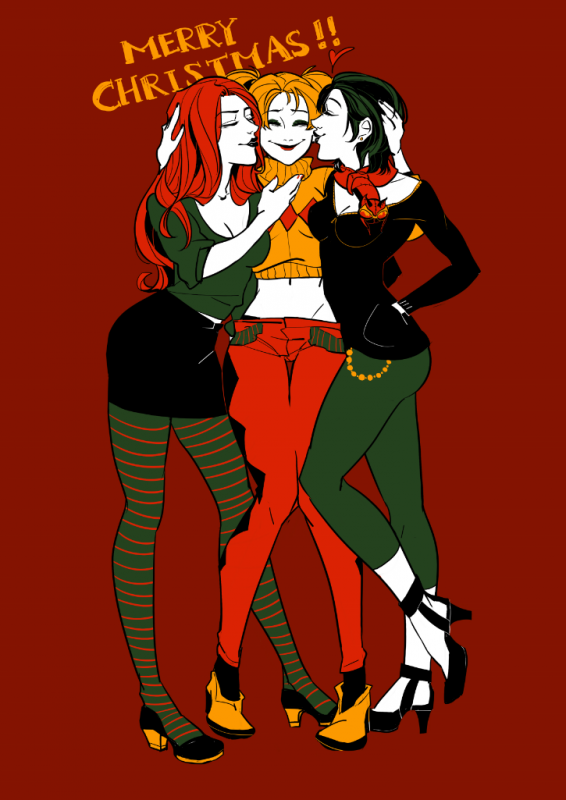 catwoman+harley quinn+poison ivy