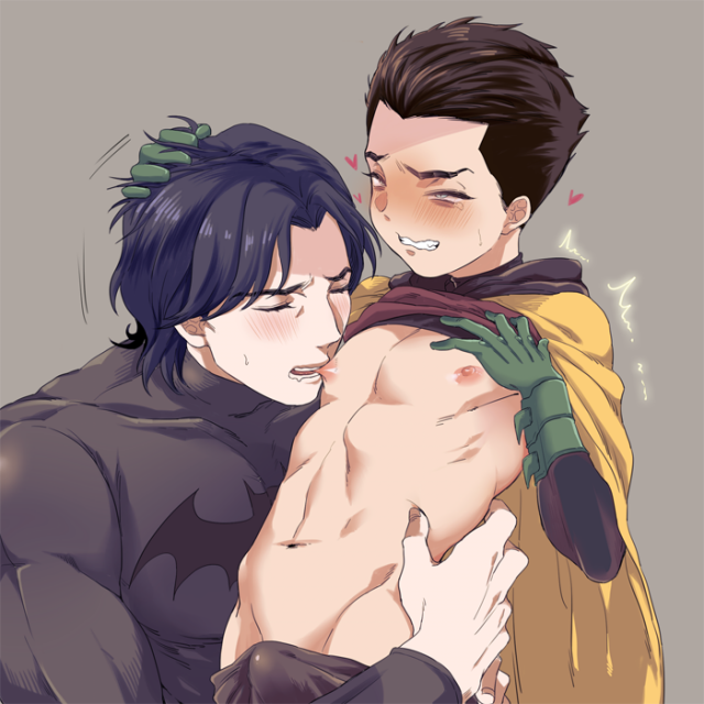 batman+damian wayne+dick grayson+robin (dc)