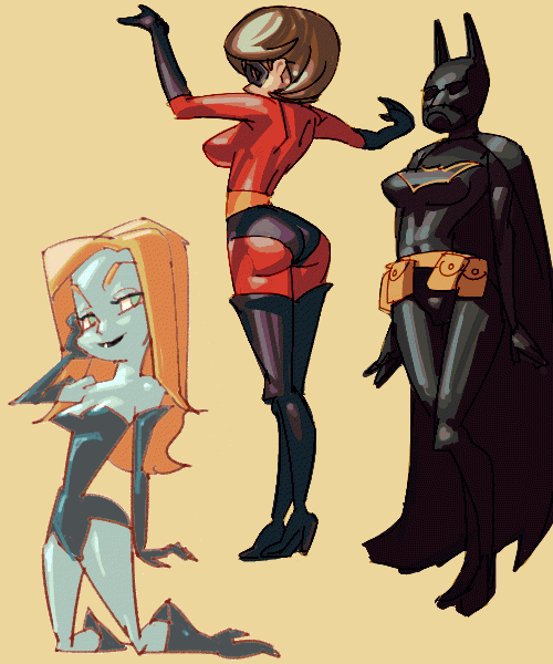 batgirl+cassandra cain+elastigirl+helen parr+poison ivy