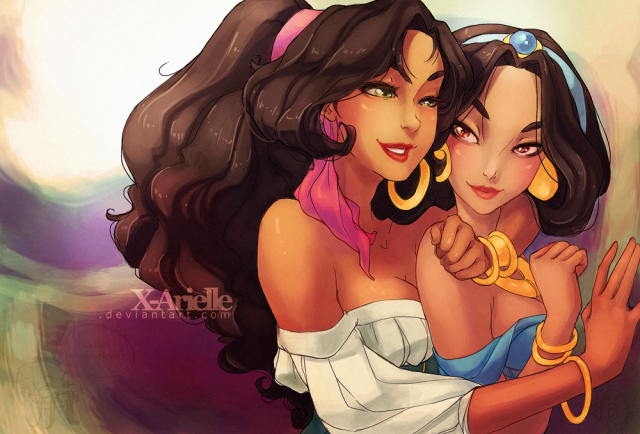 esmeralda (disney)+jasmine (disney)