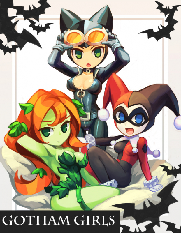 catwoman+harley quinn+poison ivy