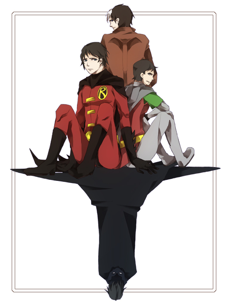 batman+damian wayne+dick grayson+jason todd+red hood (dc)+red robin+robin (dc)+tim drake