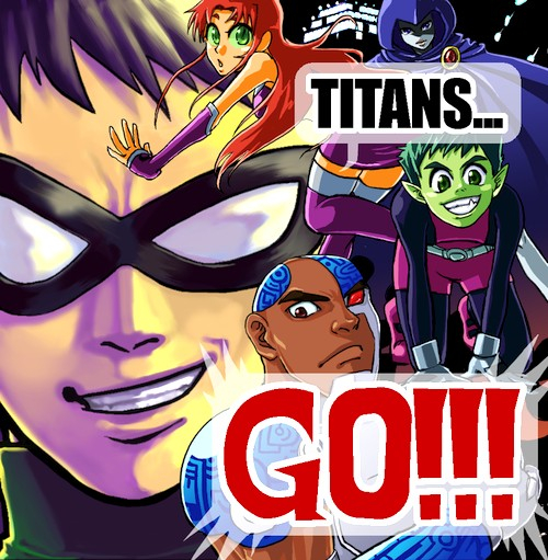 beast boy (dc)+cyborg (dc)+dick grayson+raven (dc)+robin (dc)+starfire+victor stone