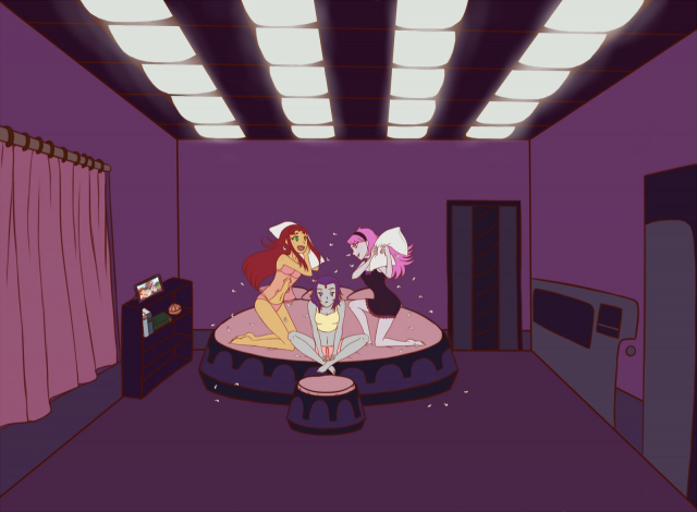 jinx+raven (dc)+starfire