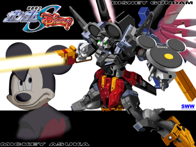 disney gundam+donald duck+mickey mouse+pooh