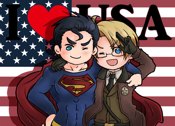 america (hetalia)+clark kent+superman