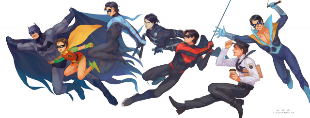 batman+dick grayson+nightwing+robin (dc)+talon