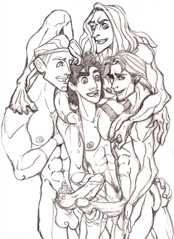 aladdin (character)+flynn rider+hercules+tarzan (character)