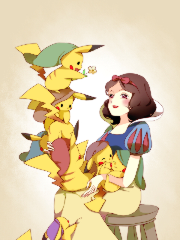 pikachu+snow white (disney)