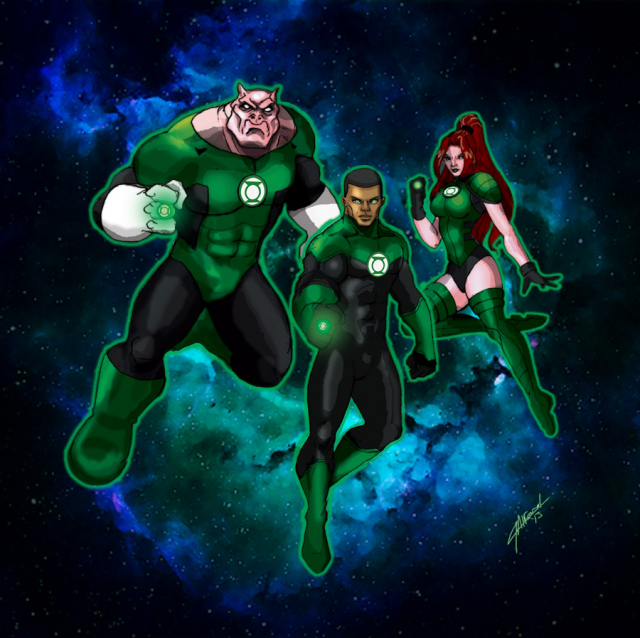 john stewart+kilowog+laira omoto