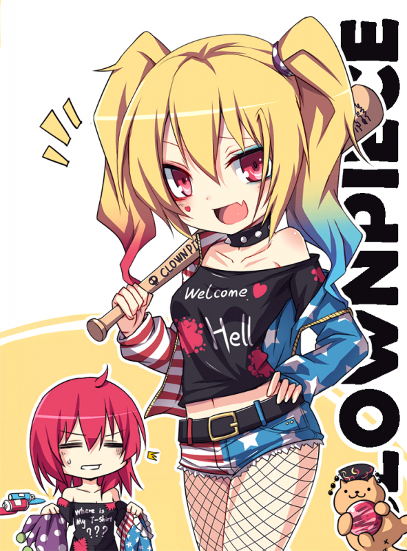 clownpiece+harley quinn+hecatia lapislazuli+junko (touhou)