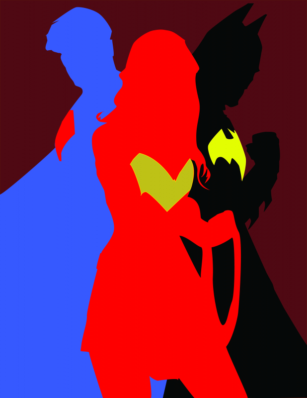 batman+brs- wayne+kak-el+superman+wondQ- woman