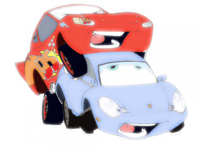 lightning mcqueen+sally carrera