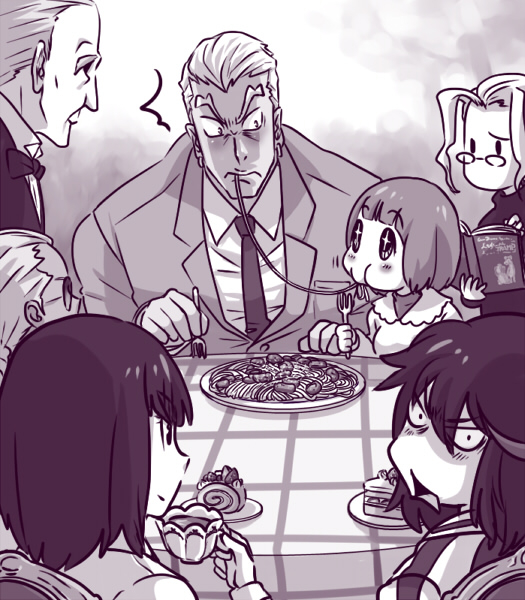 gamagoori ira+hououmaru rei+iori shirou+kiryuuin satsuki+mankanshoku mako+matoi ryuuko+soroi mitsuzou