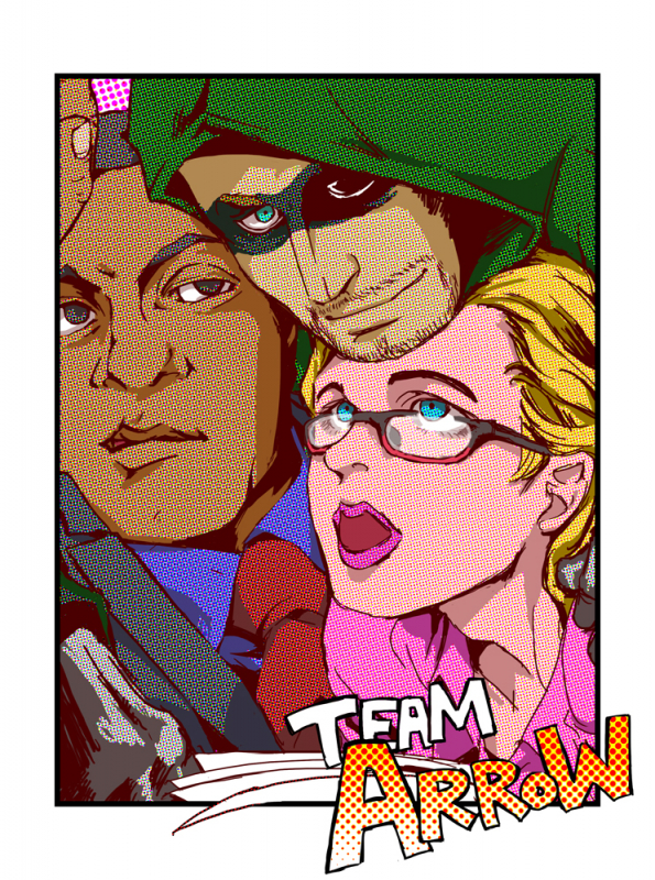 felicity smoak+green arrow+john diggle+oliver queen