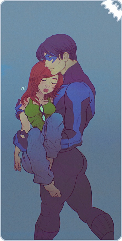 barbara gordon+dick grayson+nightwing+oracle