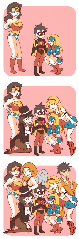 courtney whitmore+hawkgirl+mari jiwe mccabe+robin (dc)+stargirl+supergirl+tim drake+vixen (dc)+wonder woman+zatanna zatara