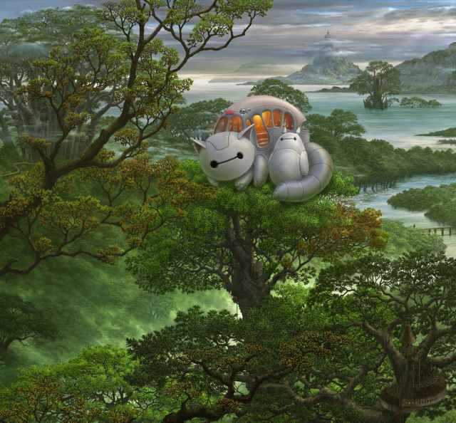 baymax+nekobus+totoro
