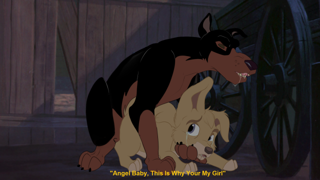 angel (lady and the tramp)+buster (lady and the tramp)