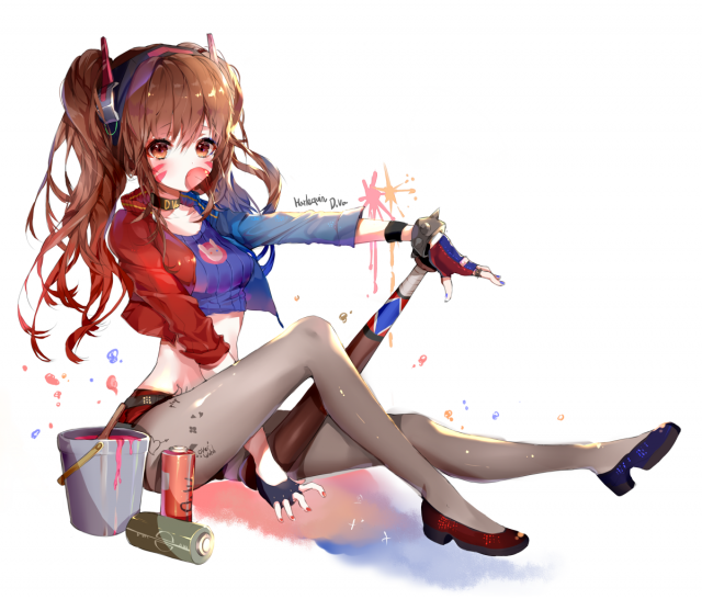 d.va (overwatch)+harley quinn