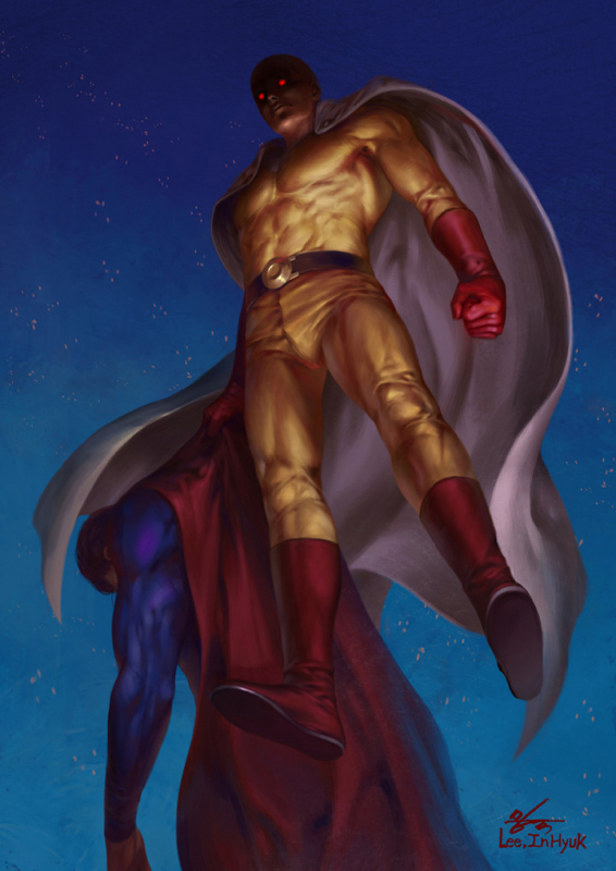 saitama (one-punch man)+superman