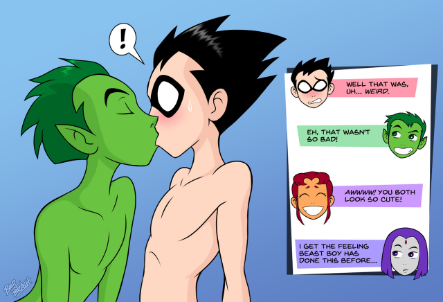 beast boy+dick grayson+raven+robin (dc)+starfire