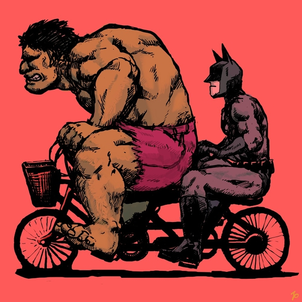 batman+bruce wayne+hulk