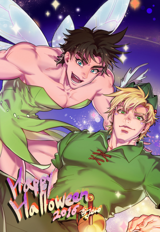 caesar anthonio zeppeli+joseph joestar (young)+peter pan+peter pan (character)+tinker bell (disney)