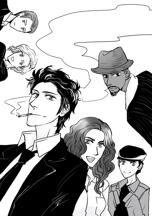 chas chandler+gabriel+john constantine+papa midnight