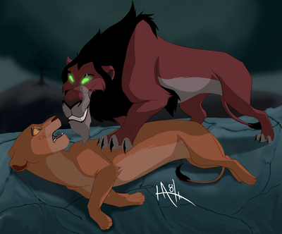 nala+scar (the lion king)