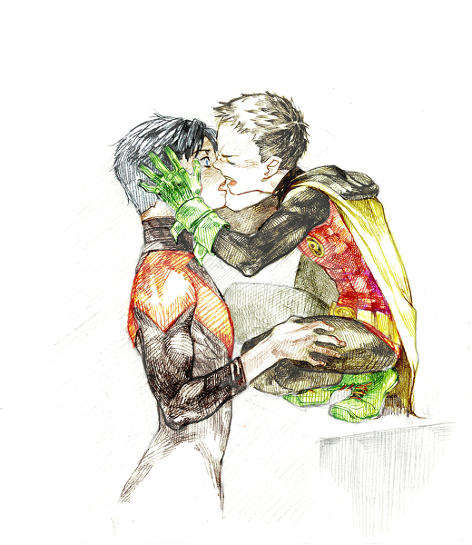 damian wayne+dick grayson+nightwing+robin (dc)