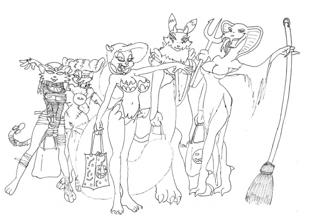 bonkers+fawn deer+minerva mink+mirage (aladdin)+renamon