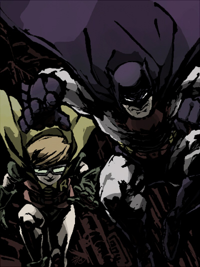 batman+bruce wayne+carrie kelly+robin (dc)