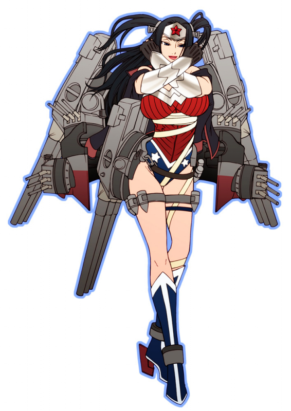 musashi (kantai collection)+wonder woman