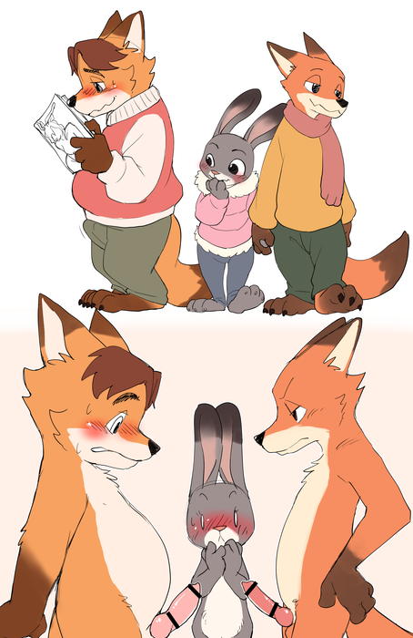 gideon grey+judy hopps+nick wilde