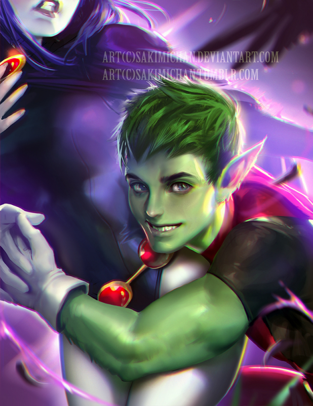 beast boy+beast boy (dc)+garfield logan+raven (dc)